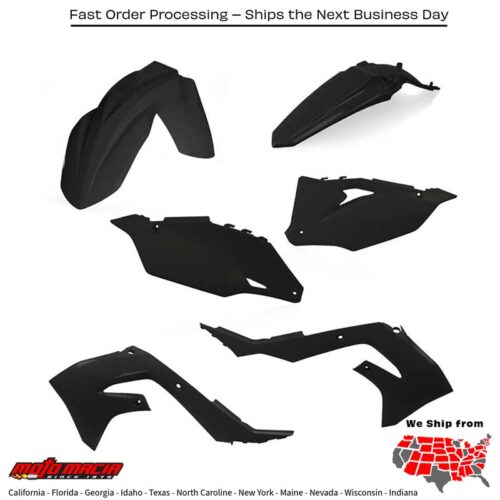 PLASTIC KIT BLACK Kawasaki KX250X KX450X KX250F KX450F 2019-2024