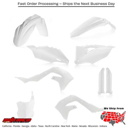 FULL PLASTIC KIT WHITE Kawasaki KX250X KX450X KX250F KX450F 2019-2024