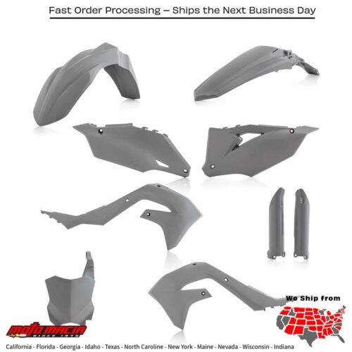 FULL PLASTIC KIT GREY Kawasaki KX250X KX450X KX250F KX450F 2019-2024
