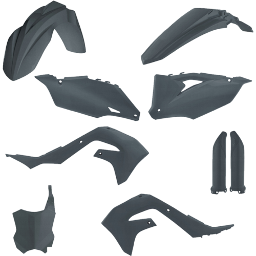 FULL PLASTIC KIT  GREY METALLIC Kawasaki KX250F KX450F KX250X KX450X 2019-2024