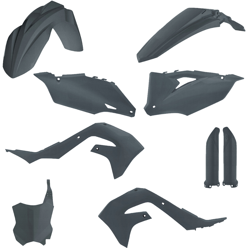 FULL PLASTIC KIT GREY METALLIC Kawasaki KX250F KX450F KX250X KX450X 2019-2024