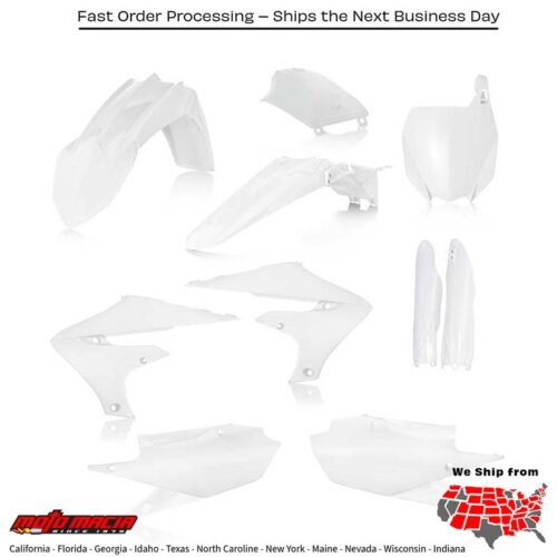 FULL PLASTIC KIT WHITE Yamaha YZ450F YZ250F YZ450FX YZ250FX 2018-2023