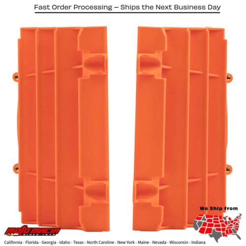 RADIATOR LOUVERS ORANGE KTM 450 SX-F 2019-2022 KTM 350 SX-F 2019-2022 KTM 250 SX-F 2019-2022 KTM 450 XC-F 2019-2022 KTM 350 XC-F 2019-2022 KTM 250 XC-F 2019-2022 KTM 450 SX-F Factory Edition 2019-2020 KTM 500 EXC-F 2020-2023 KTM 125 SX 2020-2021 KTM 150 SX