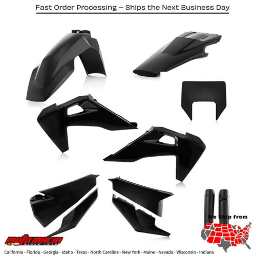 FULL PLASTIC KIT BLACK Husqvarna TE 300i FE 250 FE 350 FE 450 FE 501 TE 250i TE 150 TE 150i 2020-2023