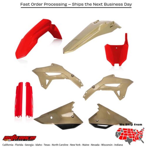 FULL PLASTIC KIT RED/GOLD  Honda CRF450R W.E. CRF450R CRF250R 2021-2024