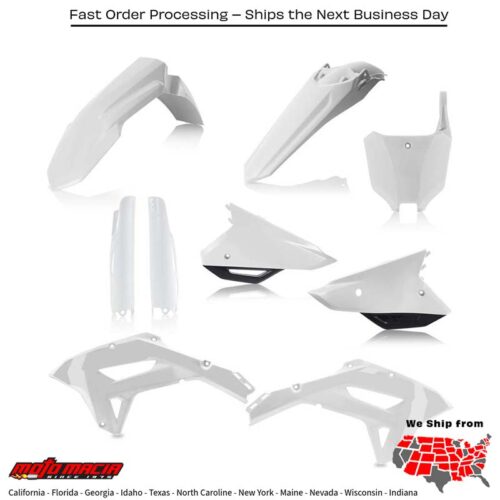PLASTIC KIT- FULL  WHITE/BLACK Honda CRF450RX CRF250RX 2021-2024