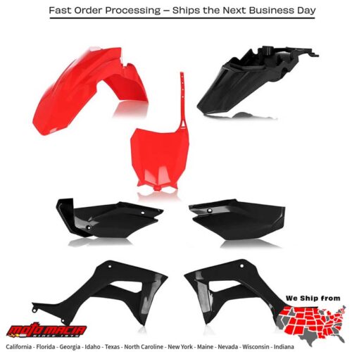 FULL PLASTIC KIT  RED/BLACK Honda CRF110F 2019-2021