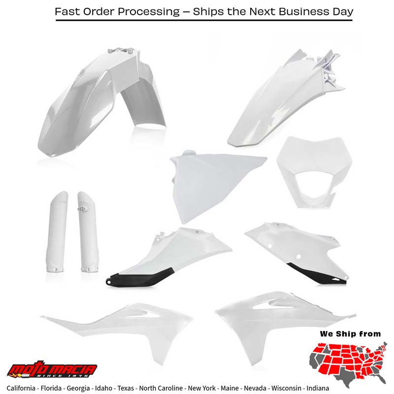 FULL PLASTIC KIT GAS WHITE/BLACK Gas Gas Gas-Gas EC 300 EC 250 EC 250F EC 350F 2021-2023