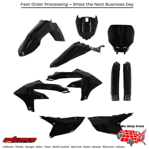 FULL PLASTIC KIT  BLACK Yamaha YZ450F YZ250F YZ450FX 2023-2024