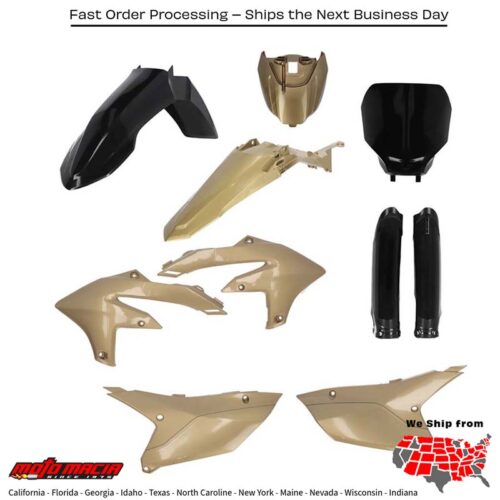 FULL PLASTIC KIT BLACK/GOLD  Yamaha YZ450F YZ250F YZ450FX 2023-2024
