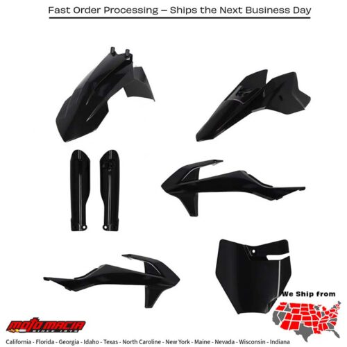 FULL PLASTIC KIT BLACK GAS/KTM KTM Gas-Gas 50 SX SX-E 5 MC 50 MC-E 5 SX-E 3 2020-2024