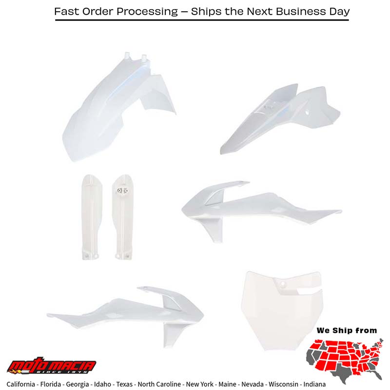 FULL PLASTIC KIT WHITE GAS/KTM KTM Gas-Gas 50 SX SX-E 5 MC 50 MC-E 5 SX-E 3 2020-2024