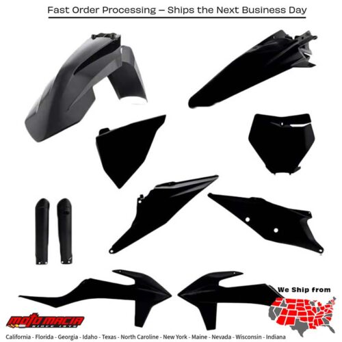 FULL PLASTIC KIT KTM BLACK KTM 450 SX-F Factory Edition 250 SX-F Factory Edition 250 SX-F 350 SX-F 450 SX-F 125 SX 250 SX 300 SX 250 XC 250 XC-F 300 XC 350 XC-F 450 XC-F 125 XC 150 SX 2022-2024
