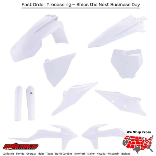 FULL PLASTIC KIT KTM WHITE KTM 450 SX-F Factory Edition 250 SX-F Factory Edition 250 SX-F 350 SX-F 450 SX-F 125 SX 250 SX 300 SX 250 XC 250 XC-F 300 XC 350 XC-F 450 XC-F 125 XC 150 SX 2022-2024