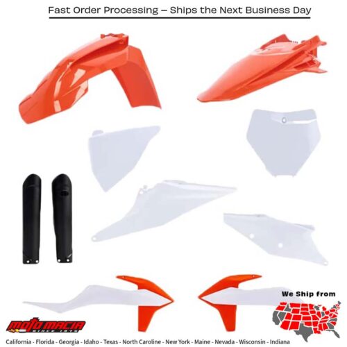 FULL PLASTIC KIT KTM ORIGINAL 24 KTM 450 SX-F Factory Edition 250 SX-F Factory Edition 250 SX-F 350 SX-F 450 SX-F 125 SX 250 SX 300 SX 250 XC 250 XC-F 300 XC 350 XC-F 450 XC-F 125 XC 150 SX 2022-2024