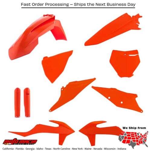 FULL PLASTIC KIT KTM ORANGE KTM 450 SX-F Factory Edition 250 SX-F Factory Edition 250 SX-F 350 SX-F 450 SX-F 125 SX 250 SX 300 SX 250 XC 250 XC-F 300 XC 350 XC-F 450 XC-F 125 XC 150 SX 2022-2024