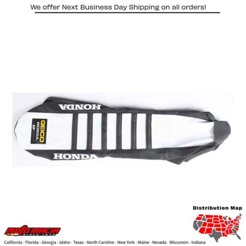 SEAT COVER GEICO REPLICA BLACK/WHITE W/RIBS Honda CRF250R 14-17