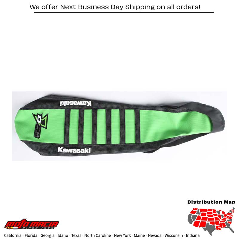 SEAT COVER BLACK/GREEN W/RIBS