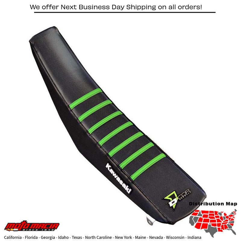 Seat Cover Black W/Green Ribs Kx450 Kawasaki Kx450f 2019