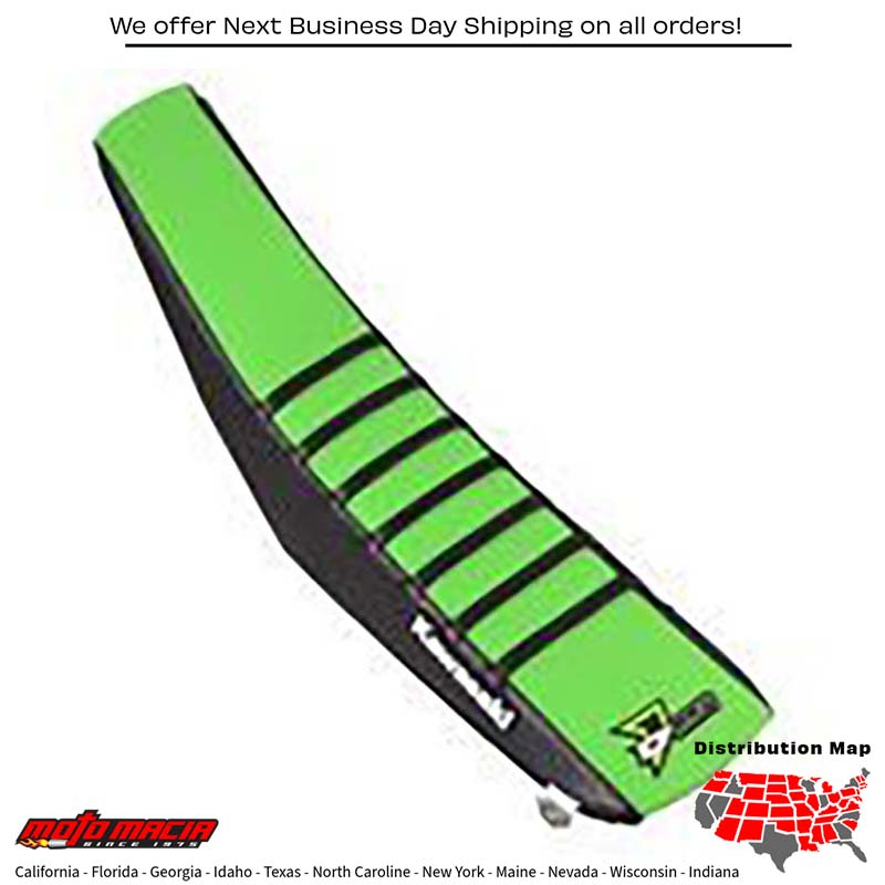 Seat Cover Black/Green Ribs Kx450 Kawasaki Kx450f 2019-2019