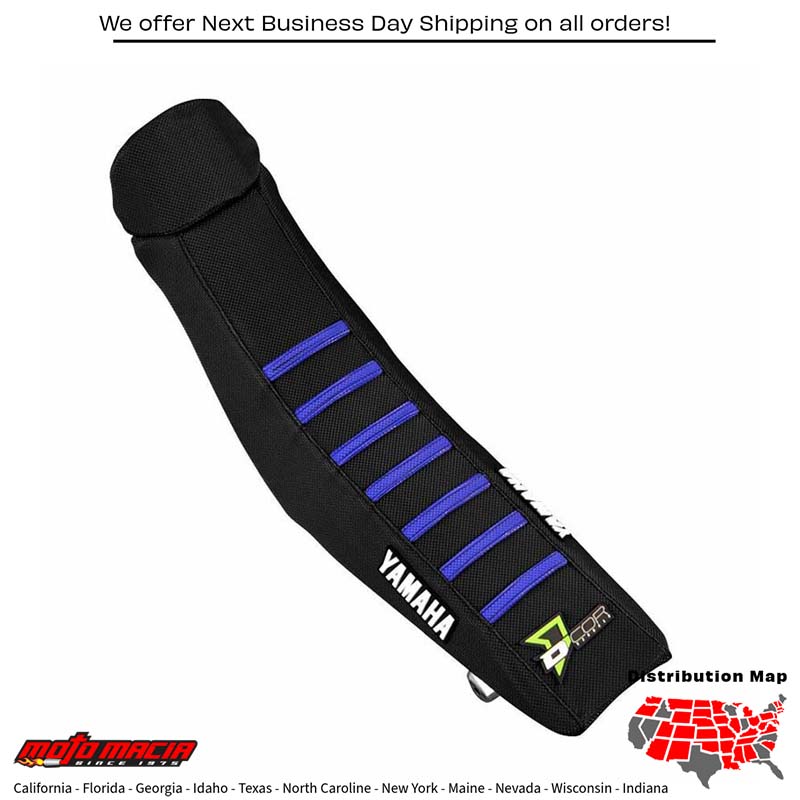 GRIPPER SEAT COVER BLACK W/ BLUE RIBS - Image 2