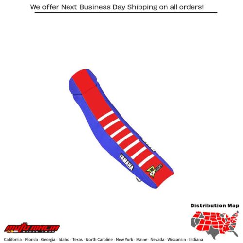 SEAT COVER BLUE/RED WHITE RIBS YZF250/450 Yamaha YZ450F YZ250F 14-19