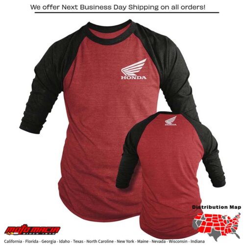 OEM HONDA T-SHIRT LONG-SLEEVE RED/BLACK
