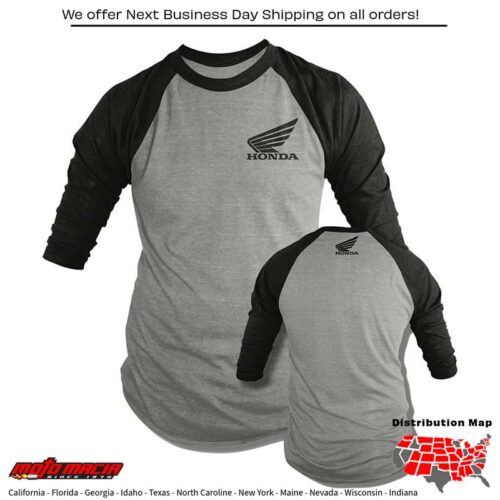OEM HONDA T-SHIRT LONG-SLEEVE GREY/BLACK