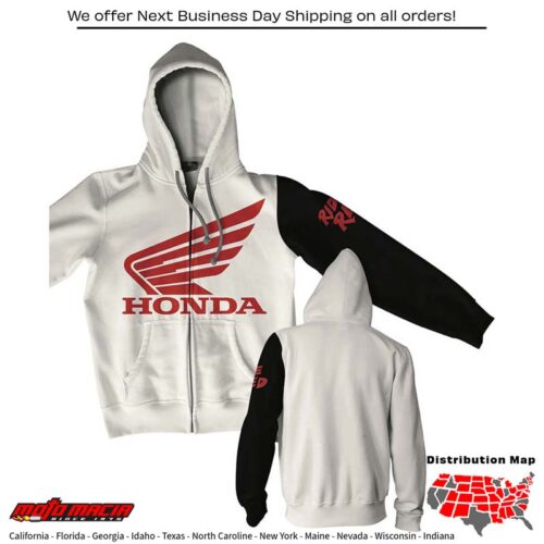 HONDA STAMP ZIP HOODIE WHITE/BLACK