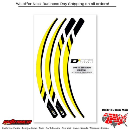 RIM DECALS YELLOW 4 PC SET YEL RIM DECALS 4 PC SET