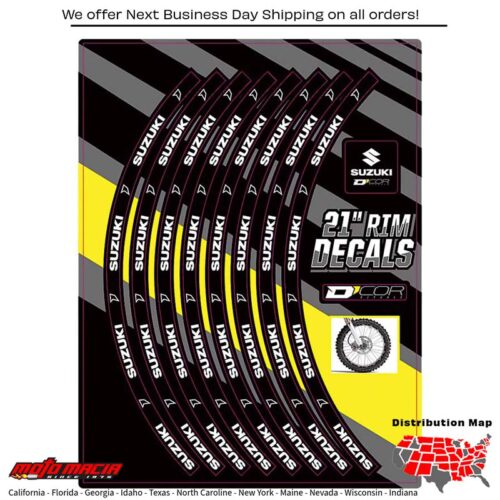 RIM DECALS 21" SUZUKI LOGO FRONT Suzuki RM-Z250 RM-Z450 RM250 RM125 00-17