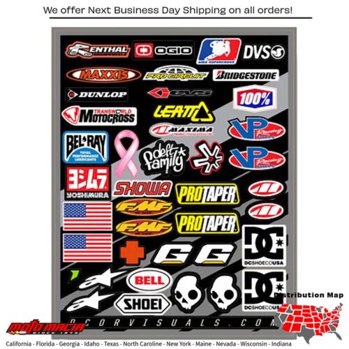 HELMET LOGOS DECAL SHEET 9.5"X12"