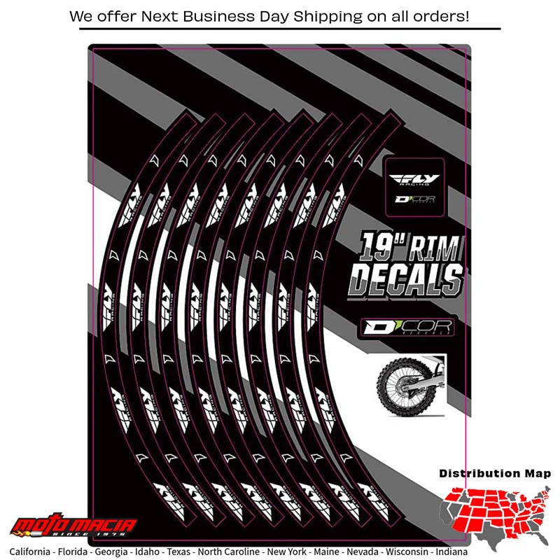RIM DECALS 19" FLY LOGO REAR Yamaha KTM YZ250 YZ250F YZ450F 250 SX-F Factory Edition 450 SX-F Factory Edition 94-17