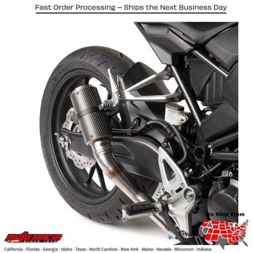 MGP STINGER SLIP-ON MATTE CARBON  Honda CBR300R 2015-2021 Honda CB300F 2015-2018 Honda CBR500RA ABS 2014-2021 Honda CB500FA ABS 2014-2019 Honda CB500X 2013-2020 Honda CBR500R 2013-2021 Honda CB500F 2013-2020 Honda CBR300RA ABS 2015-2020 Honda CB300FA ABS 2