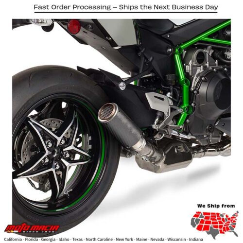 MGP STINGER SLIP-ON MATTE CARBON  Kawasaki Ninja H2-R 2015-2019 Kawasaki Ninja H2 2015-2019 Kawasaki ZX1000 Ninja H2 SX 2018-2018 Kawasaki ZX1000 Ninja H2 SX SE+ 2019-2019