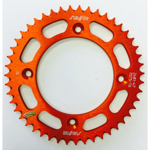 REAR SPROCKET ALUMINUM 47T-428 ORG HUSQ/KTM  KTM 85 SX (17/14) 2003-2021 KTM 85 XC 2008-2009 KTM 105 SX 2004-2019 KTM 105 XC 2008-2010