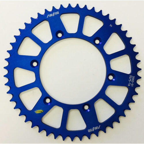 REAR SPROCKET ALUMINUM 51T-520 BLU HON/  Yamaha YZ250FX 2015-2020 Yamaha YZ250X 2016-2022 Yamaha YZ450FX 2016-2021 Honda XR200R 1984-2002 Honda XR250R 1984-1989 Yamaha WR250R 2008-2020 Yamaha WR250X 2008-2011 Yamaha YZ125 1999-2022 Yamaha YZ250 1999-2022 Y
