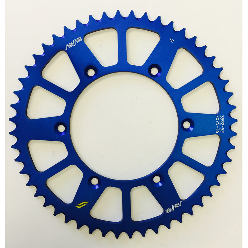 REAR SPROCKET ALUMINUM 52T-520 BLU HON/ Yamaha YZ250FX 2015-2020 Yamaha YZ250X 2016-2022 Yamaha YZ450FX 2016-2021 Honda XR200R 1984-2002 Honda XR250R 1984-1989 Yamaha WR250R 2008-2020 Yamaha WR250X 2008-2011 Yamaha YZ125 1999-2022 Yamaha YZ250 1999-2022 Y