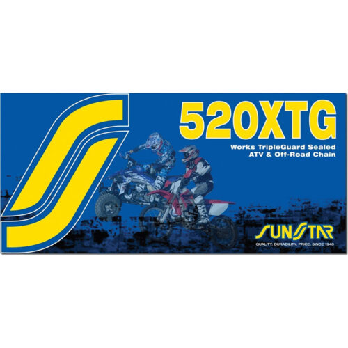 CHAIN XTG WORKS SEALED 520X100 NAT/GLD  Honda TR200 Fatcat 1986-1987 Honda XR500 1979-1980 Honda CRF230L 2008-2009 Kawasaki KEF 300 Lakota Sport [SRA] 2001-2003 Kawasaki KEF 300 Lakota Utility [SRA] 1995-2000 Suzuki DR370 1978-1979 Suzuki GZ250 Marauder 19