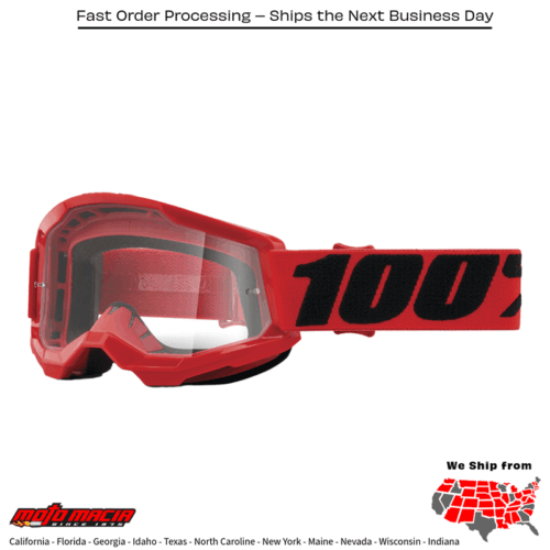 STRATA 2 JUNIOR GOGGLE RED CLEAR LENS