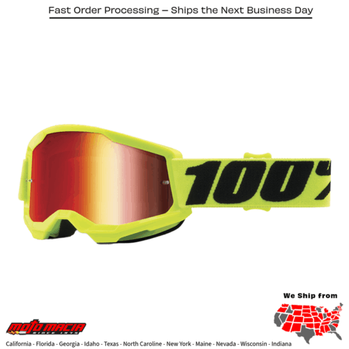 STRATA 2 JUNIOR GOGGLE FLUO YELLOW MIRROR RED LENS