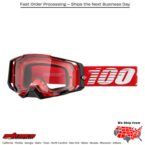 ARMEGA GOGGLE RED CLEAR LENS