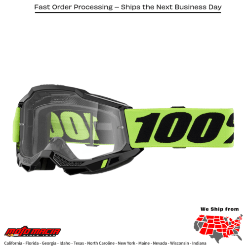 ACCURI 2 GOGGLE NEON YELLOW CLEAR LENS