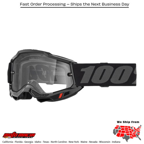 ACCURI 2 ENDURO MOTO GOGGLE BLACK CLEAR LENS