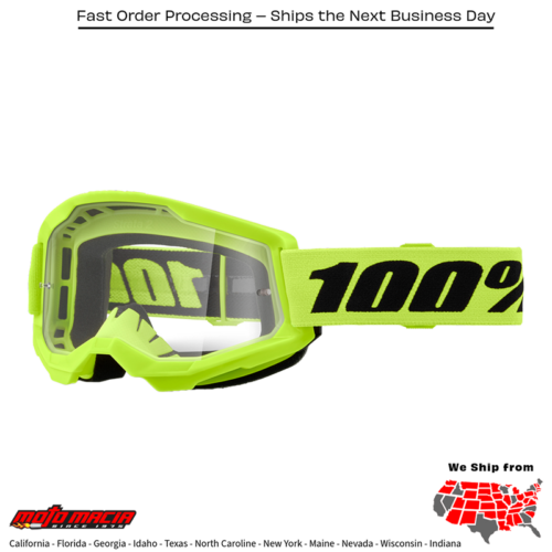 STRATA 2 GOGGLE NEON YELLOW CLEAR LENS