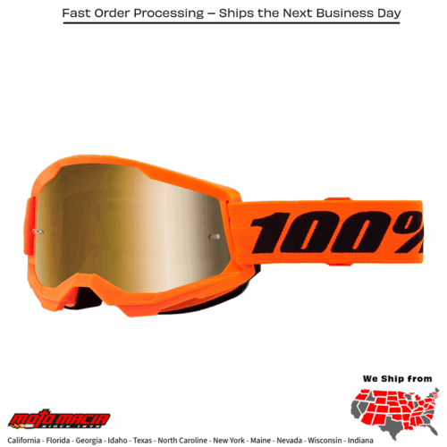 STRATA 2 GOGGLE NEON ORANGE MIRROR GOLD LENS