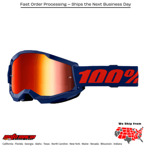 STRATA 2 GOGGLE NAVY MIRROR RED LENS