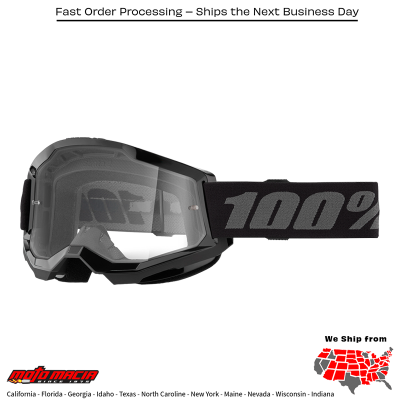 STRATA 2 JUNIOR GOGGLE BLACK CLEAR LENS