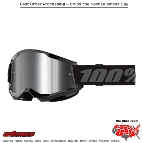 STRATA 2 JUNIOR GOGGLE BLACK MIRROR SILVER LENS