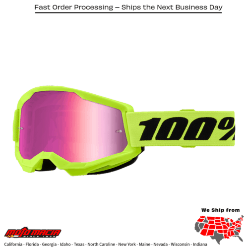 STRATA 2 JUNIOR GOGGLE NEON YELLOW MIRROR PINK LENS